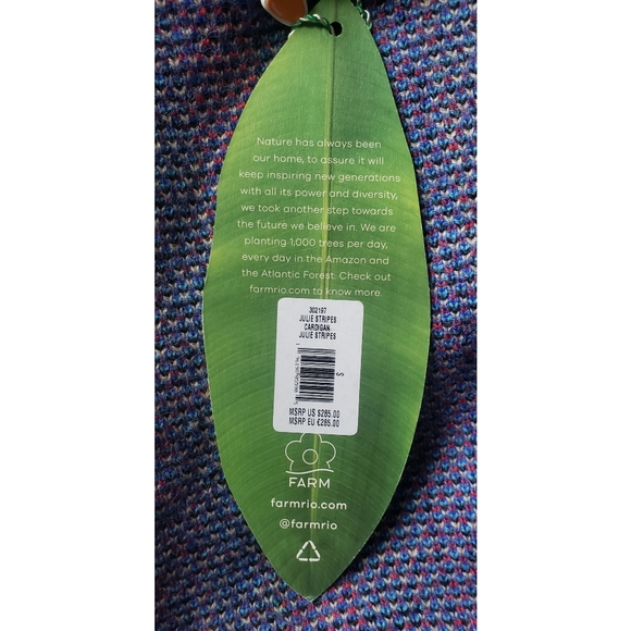 46. Farm Rio Julie Stripes Embroidered Cardigan - Picture 14 of 16